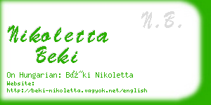 nikoletta beki business card